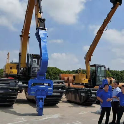 High Precision Sheet Vibro Pile Driver - Amphibious Excavator Mounted Type