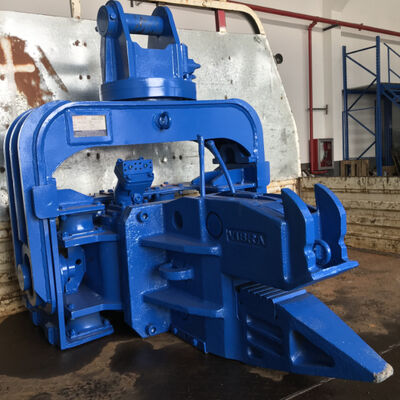 3200rpm Vibro Pile Driver: Blue SANY Mounted with Heavy-Duty Clamps & Rapid Pile Extraction