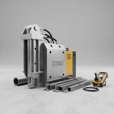 Steel Suitable Hydraulic Pile Driver Manual Remote Control 2000mm X 800mm X 1200mm Piling Equipment for Steel Pile Types